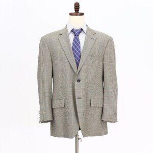 Silverstone Loro Piana 46R Beige Check 2-Button Sport Coat Blazer Jacket…